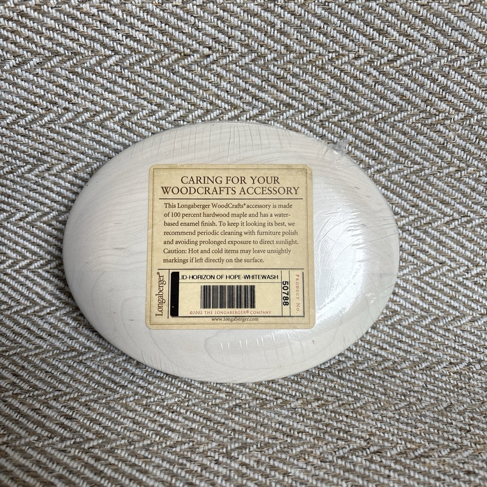 Longaberger Horizon of Hope Woodcrafts Lid White Wash 50788